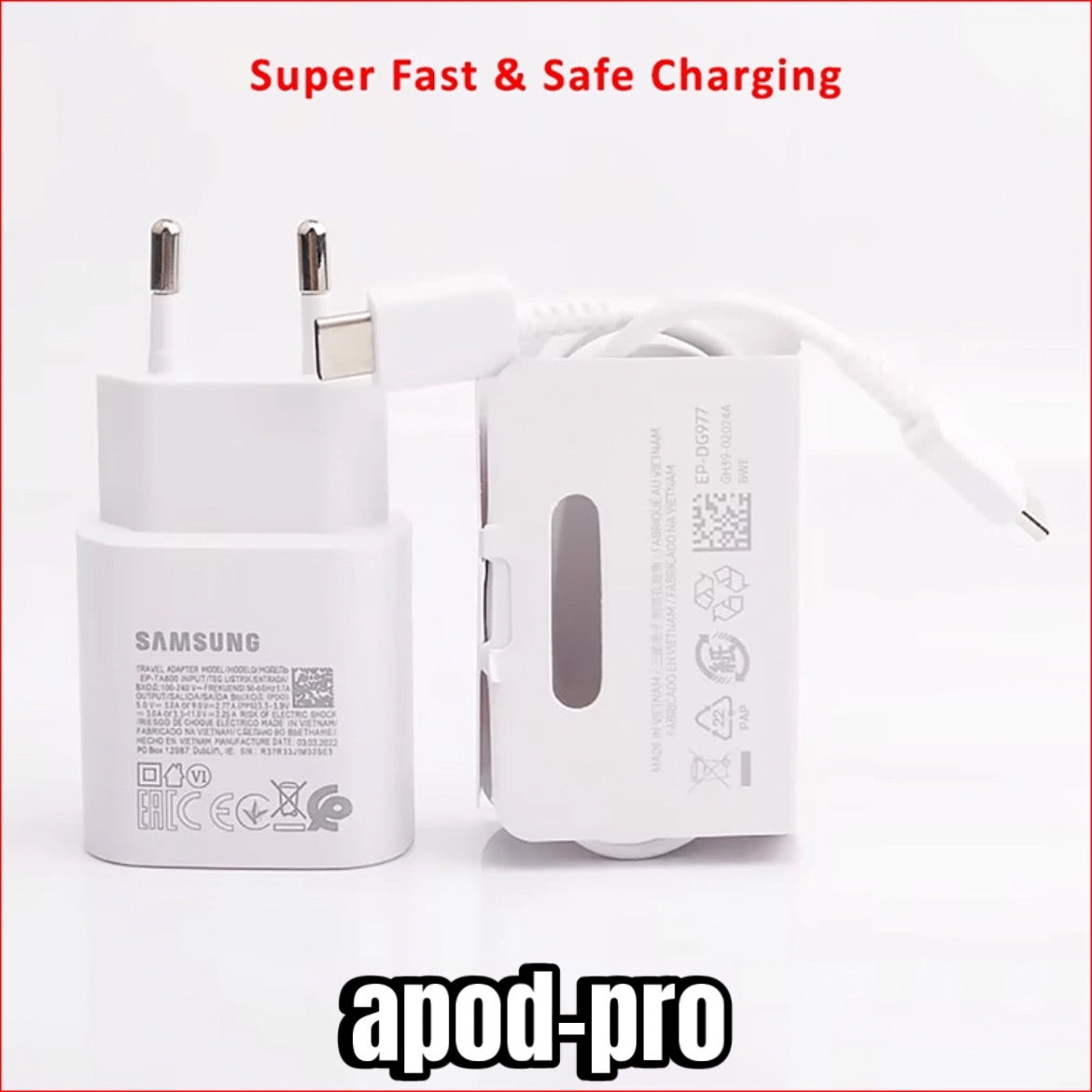 Chargeur Samsung 45 W pour tous les appareils Android, charge ultra rapide