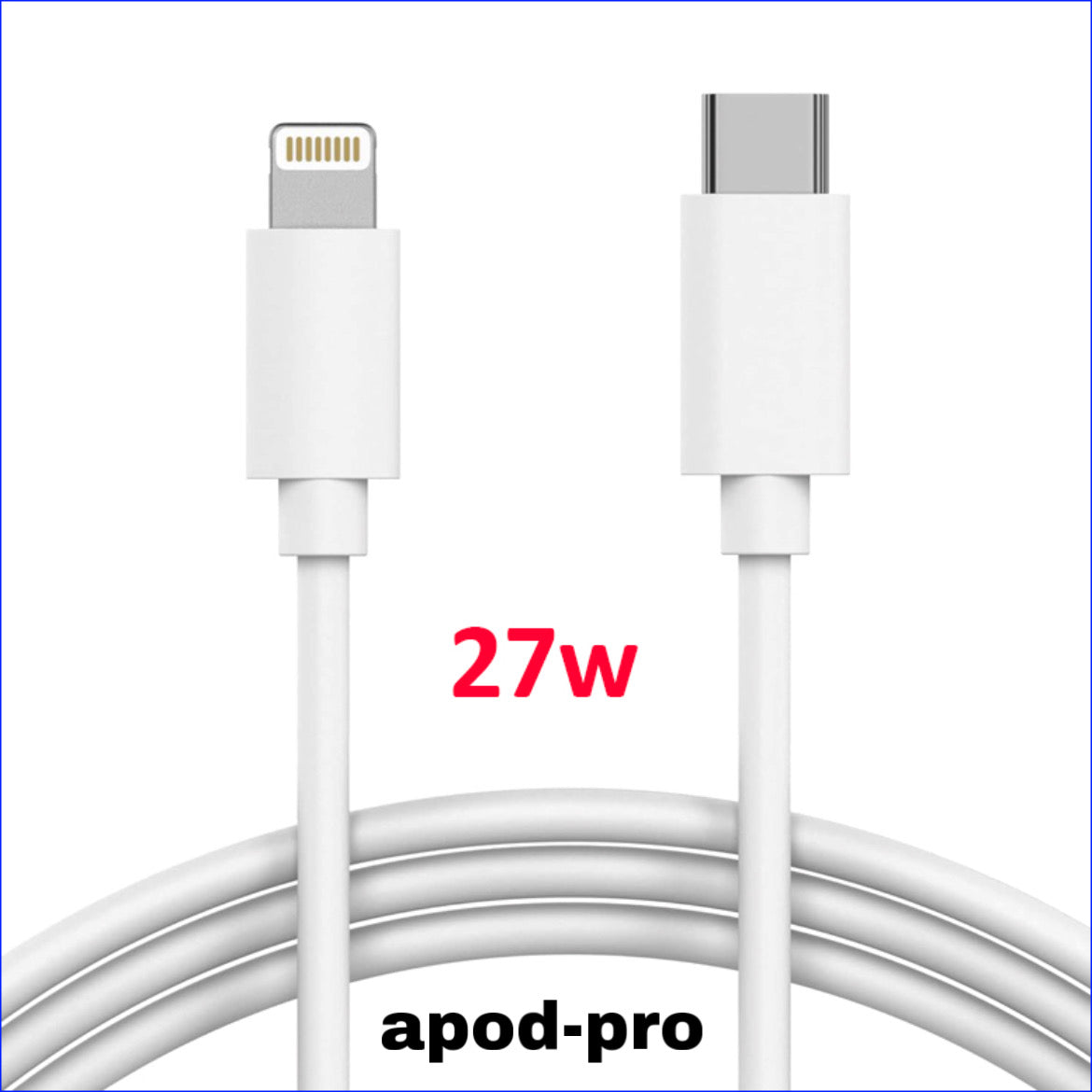 Câble iPhone iPad Type C vers Lightning 27 W Charge ultra rapide Sécurité