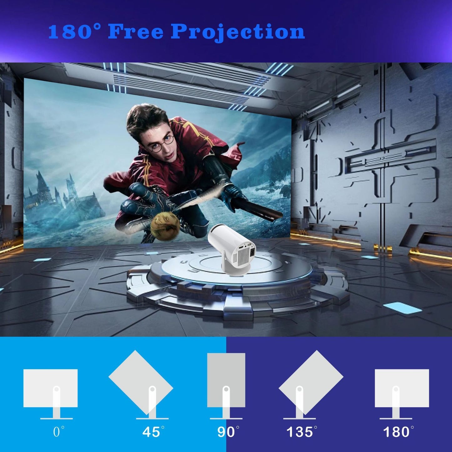 Vidéoprojecteur 4K Ultra HD Intelligent pour Maison, Bureau et Conférences