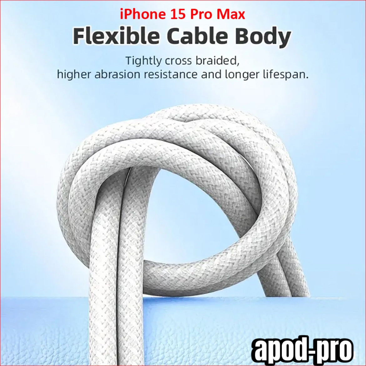 Cable Type C to 100w Pour iPhone 15 et 16 Pro Max