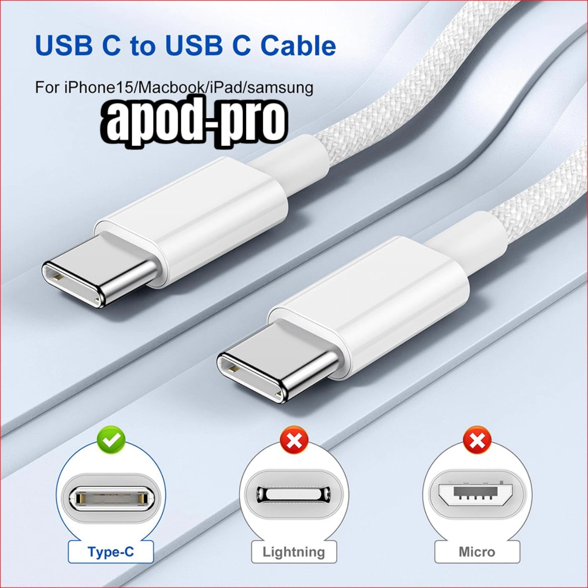 Cable Type C to 100w Pour iPhone 15 et 16 Pro Max