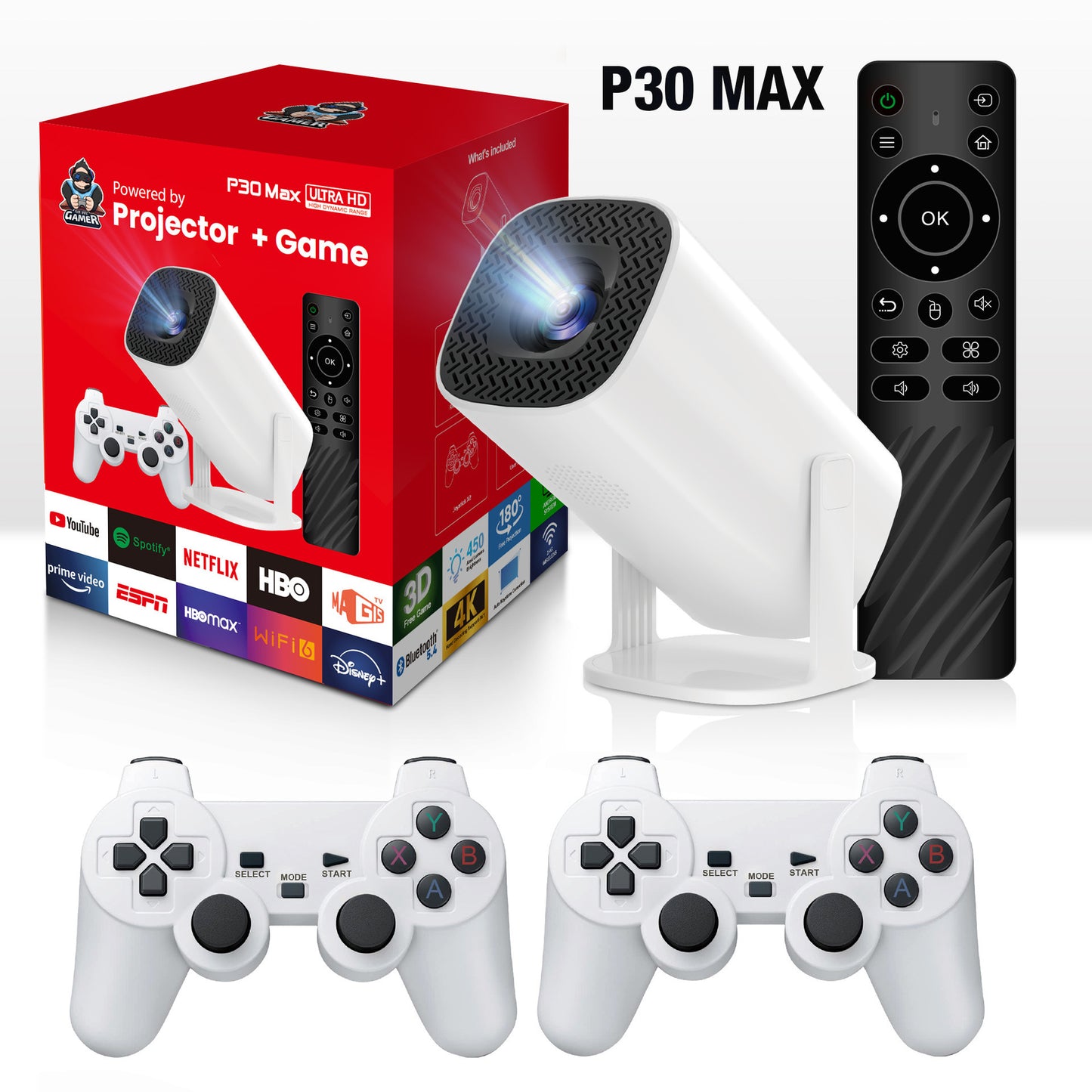 Vidéoprojecteur Portable HD Sans Fil – Haute Performance pour Jeux et Divertissement