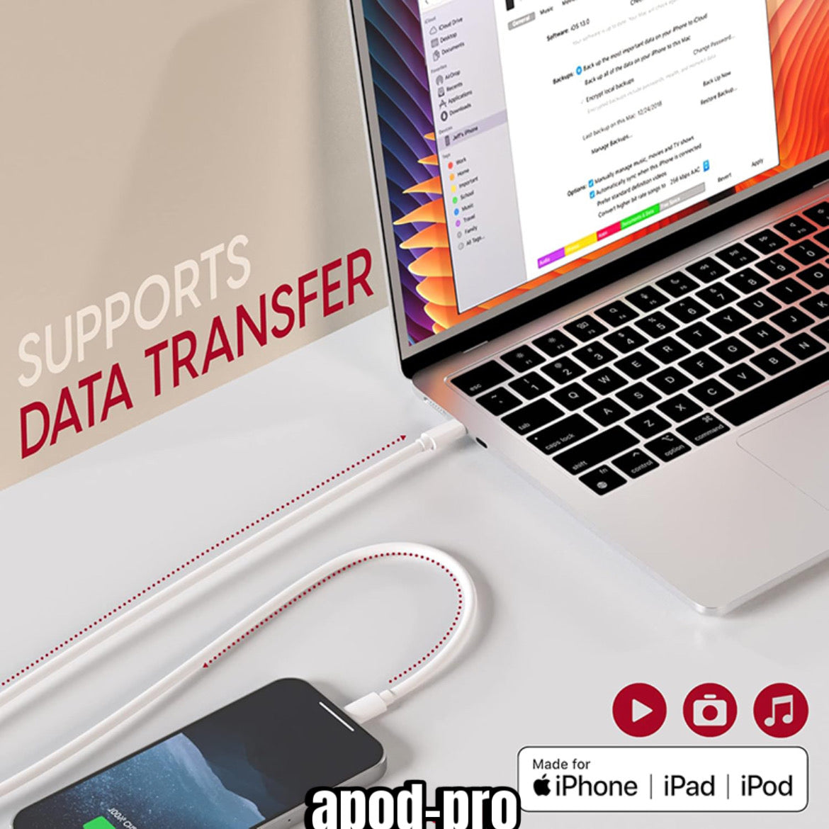 Chargeur iPhone iPad 27 W 11 à 14 Pro Max Charge ultra rapide Sécurité