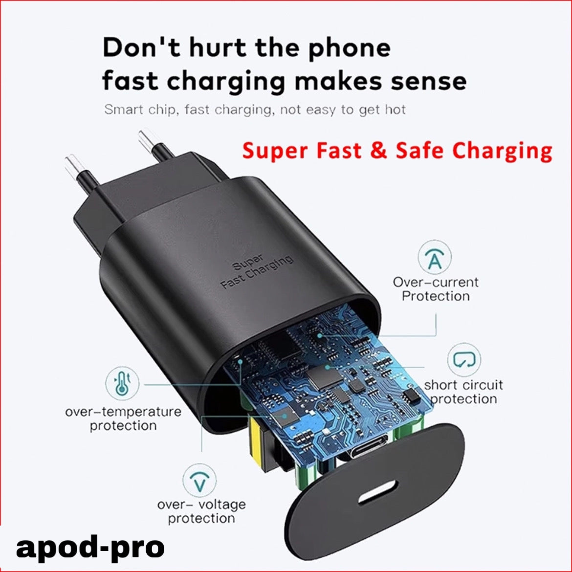 Chargeur Samsung 45 W pour tous les appareils Android, charge ultra rapide