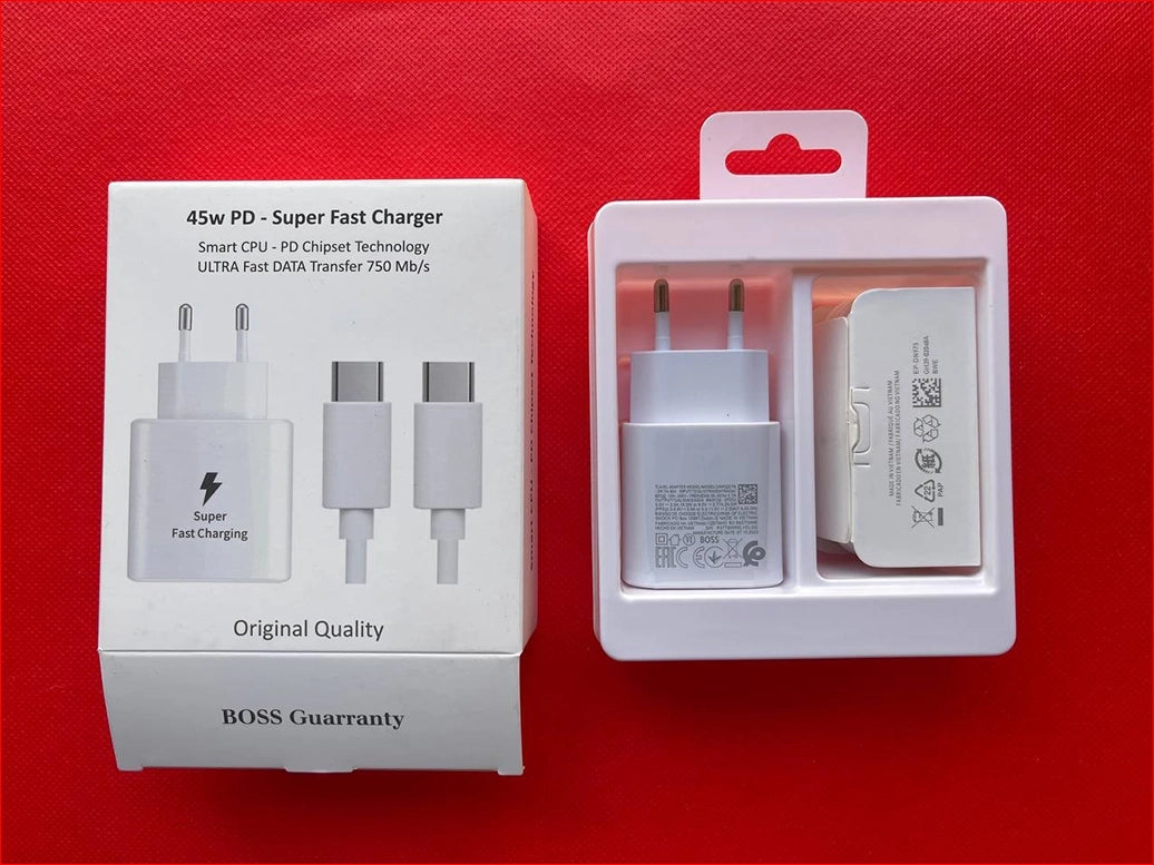 Chargeur Samsung 45 W pour tous les appareils Android, charge ultra rapide
