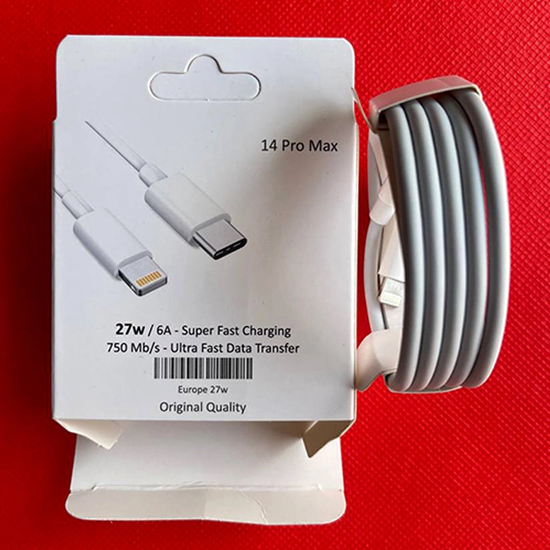 Câble iPhone iPad Type C vers Lightning 27 W Charge ultra rapide Sécurité
