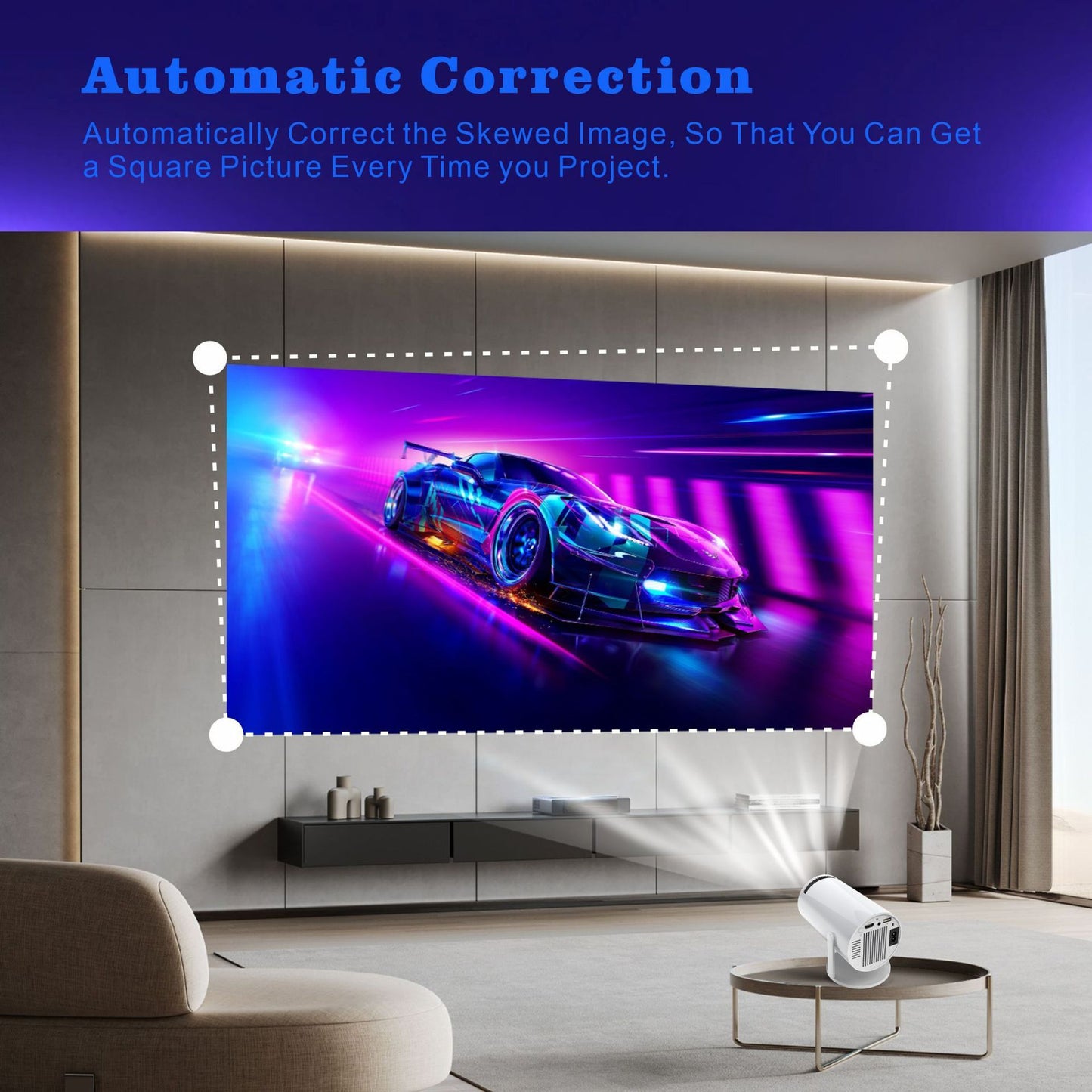 Vidéoprojecteur 4K Ultra HD Intelligent pour Maison, Bureau et Conférences